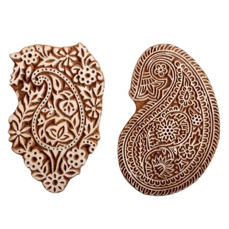 Set of 2 Piece New Mix Wooden Printing Block